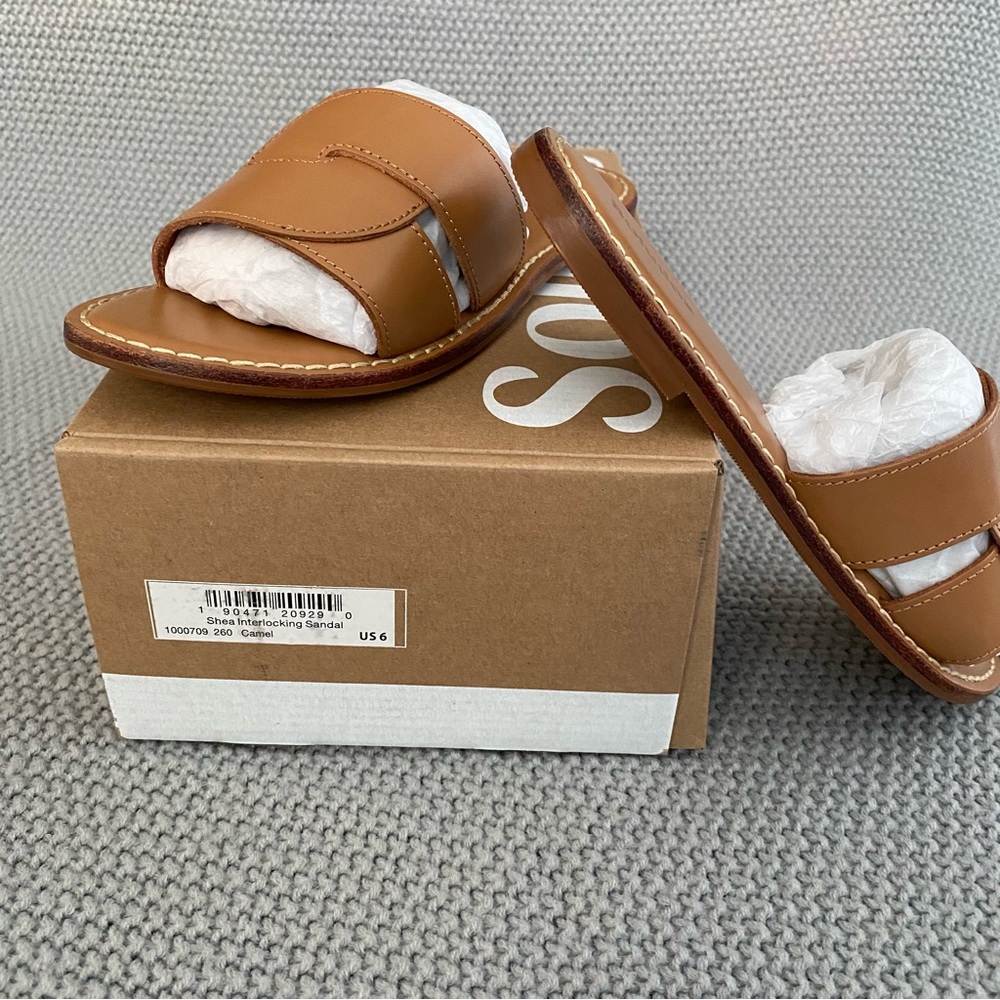 Soludos Shea Interlocking Sandals Camel Size 6 NIB - Picture 8 of 12